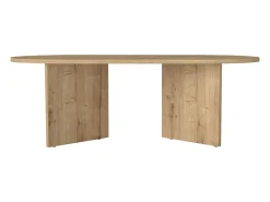 Discount Vente-unique Mesa de centro oval de cor natural clara - TOPANIA Natural claro