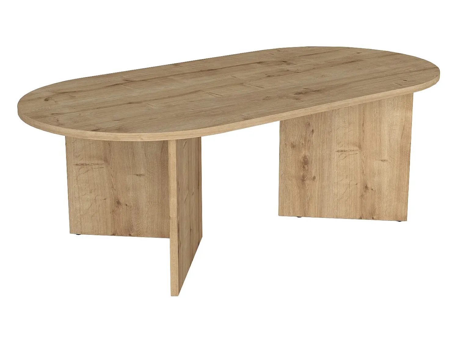 Discount Vente-unique Mesa de centro oval de cor natural clara - TOPANIA Natural claro
