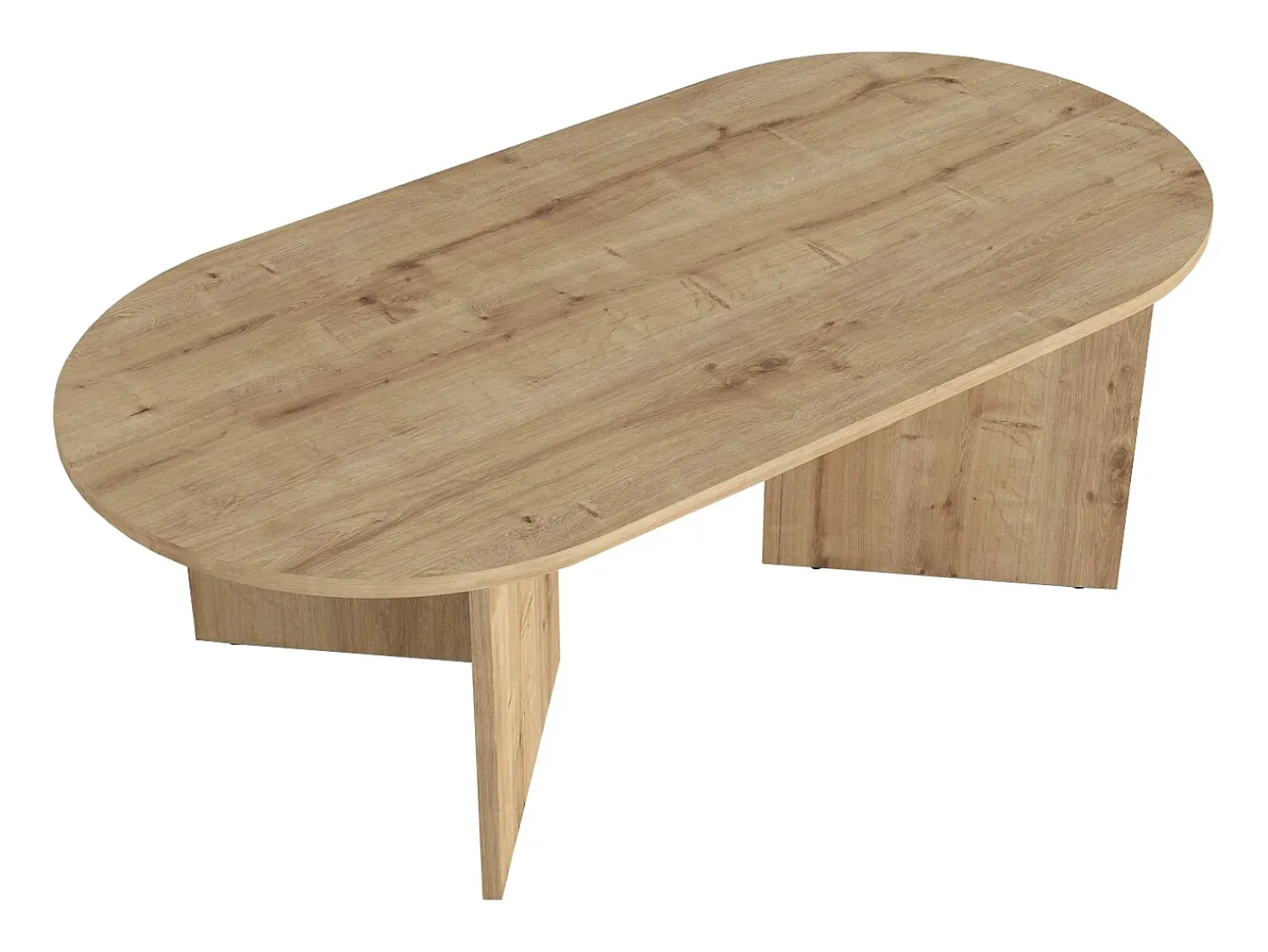 Discount Vente-unique Mesa de centro oval de cor natural clara - TOPANIA Natural claro