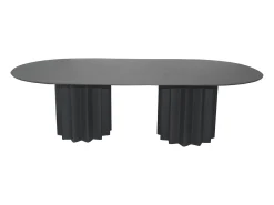 Vente-unique Mesa de centro oval de metal - Cor: Preta - ZABANIA^ Mesa De Centro