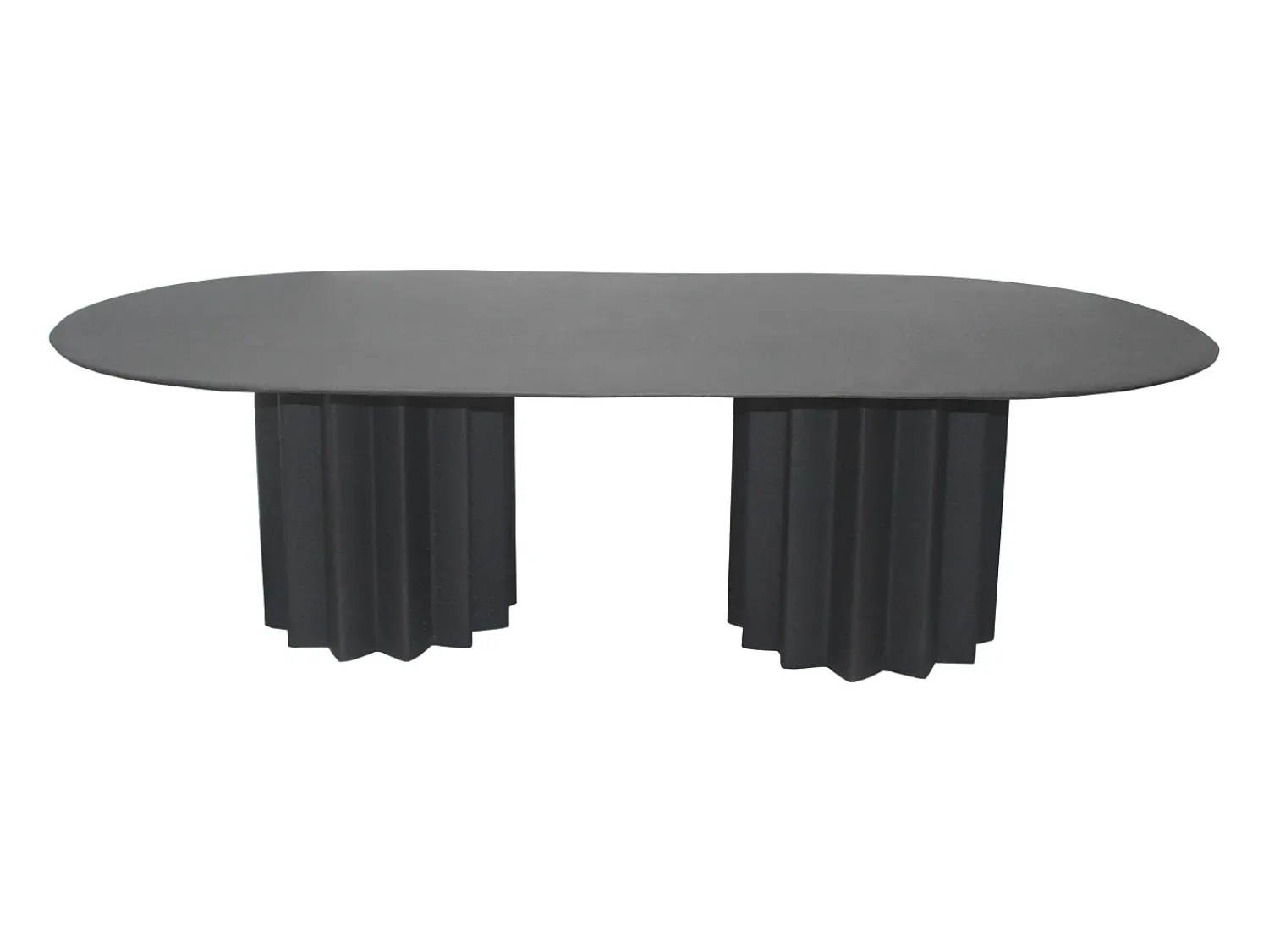Vente-unique Mesa de centro oval de metal - Cor: Preta - ZABANIA^ Mesa De Centro