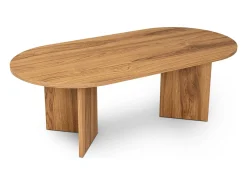 Concept-Usine Mesa de centro oval design em madeira castanha 120cm com arrumação^ Mesa De Centro