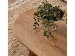 Concept-Usine Mesa de centro oval design em madeira castanha 120cm com arrumação^ Mesa De Centro