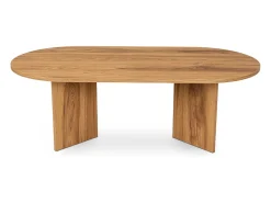 Concept-Usine Mesa de centro oval design em madeira castanha 120cm com arrumação^ Mesa De Centro