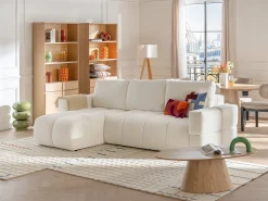 Outlet Vente-unique Mesa de centro oval em MDF de cor natural clara - ANTELADA Natural claro