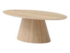 Outlet Vente-unique Mesa de centro oval em MDF de cor natural clara - ANTELADA Natural claro