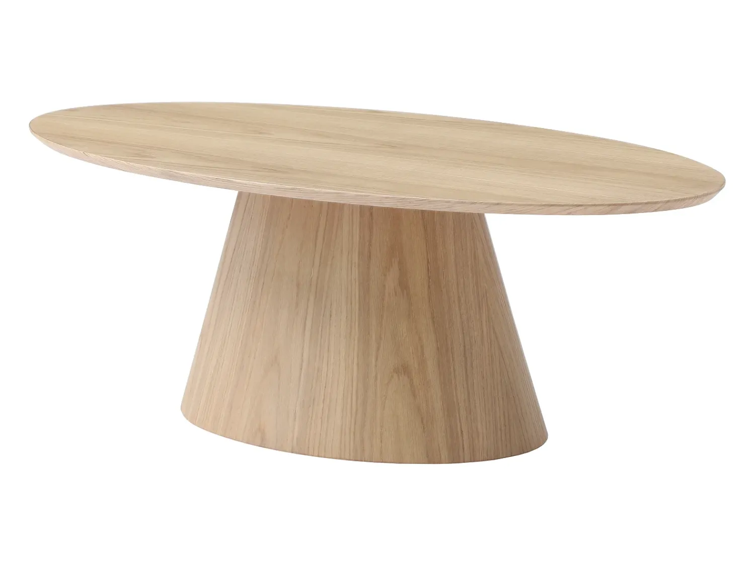 Outlet Vente-unique Mesa de centro oval em MDF de cor natural clara - ANTELADA Natural claro