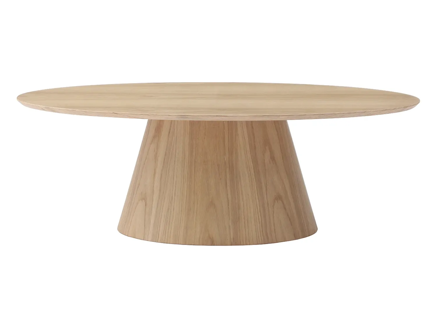Outlet Vente-unique Mesa de centro oval em MDF de cor natural clara - ANTELADA Natural claro