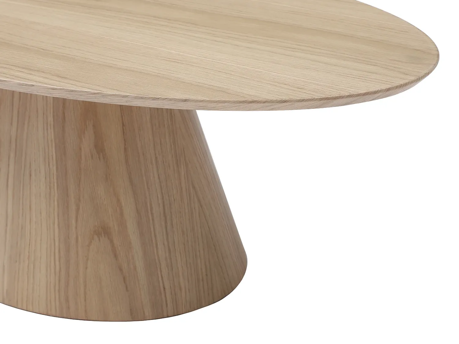 Outlet Vente-unique Mesa de centro oval em MDF de cor natural clara - ANTELADA Natural claro