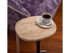 Discount Mesa de centro oval em mármore Bege
