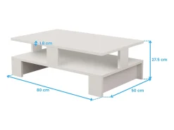 Mesa de Centro Palace White 80x28x50cm Sala de Jantar Moderna^ Mesa De Centro