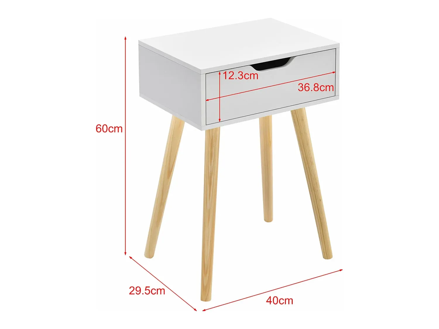 Mesa De Apoio|Helloshop26 Mesa de centro para sala de estar móvel de design com gaveta PVC 60 cm branca 03_0006161 Branco