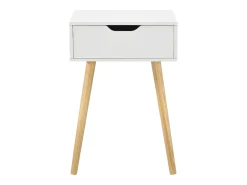 Mesa De Apoio|Helloshop26 Mesa de centro para sala de estar móvel de design com gaveta PVC 60 cm branca 03_0006161 Branco