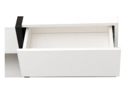 Mesa De Centro| Mesa de centro para sala de estar com 4 gavetas, design moderno, duas prateleiras, design exclusivo, branca. Branco