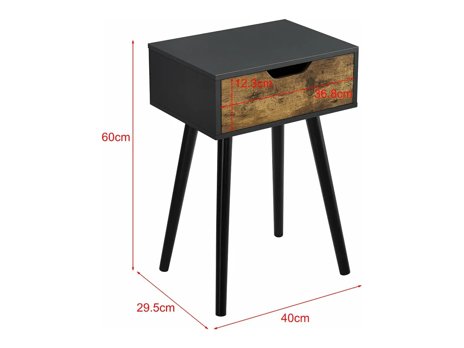 Outlet Helloshop26 Mesa de centro para sala de estar com gaveteiro em PVC 60 cm preta 03_0006165 Preto