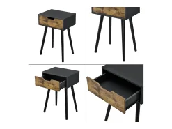 Outlet Helloshop26 Mesa de centro para sala de estar com gaveteiro em PVC 60 cm preta 03_0006165 Preto