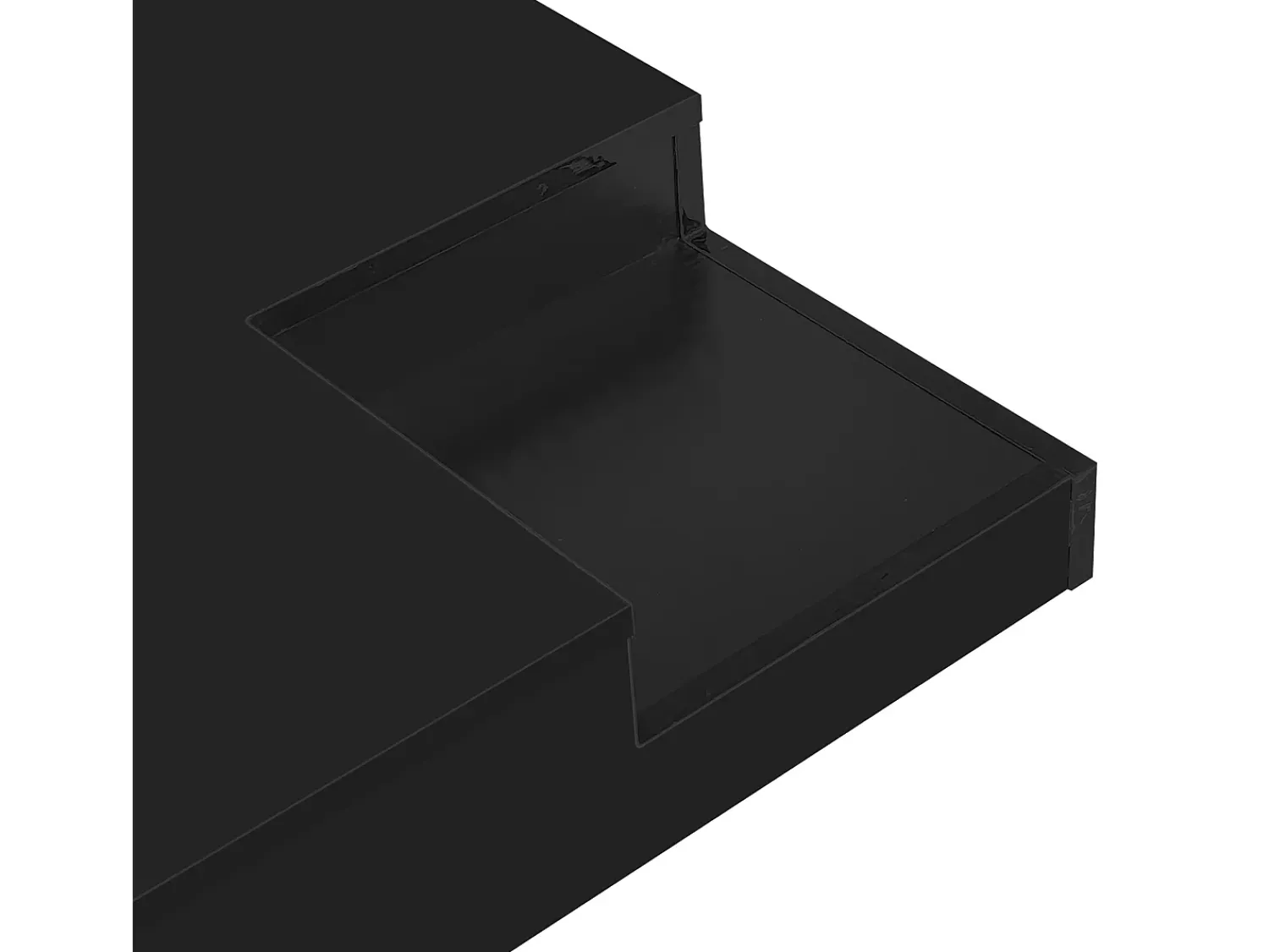 Mesa de centro para sala de estar 72x72x30 cm - Mesa de centro preta com compartimento de arrumação amovível - Iluminação LED^ Mesa De Centro