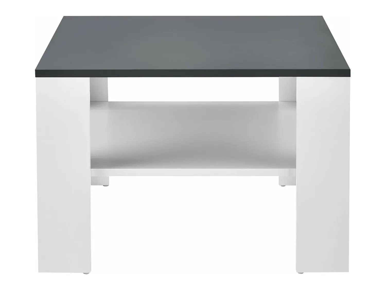 Mesa De Apoio|Helloshop26 Mesa de centro para sala de estar 60 x 60 x 40 cm branca e cinza escuro 03_0008433 Branco