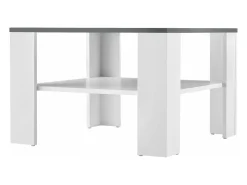 Mesa De Apoio|Helloshop26 Mesa de centro para sala de estar 60 x 60 x 40 cm branca e cinza escuro 03_0008433 Branco