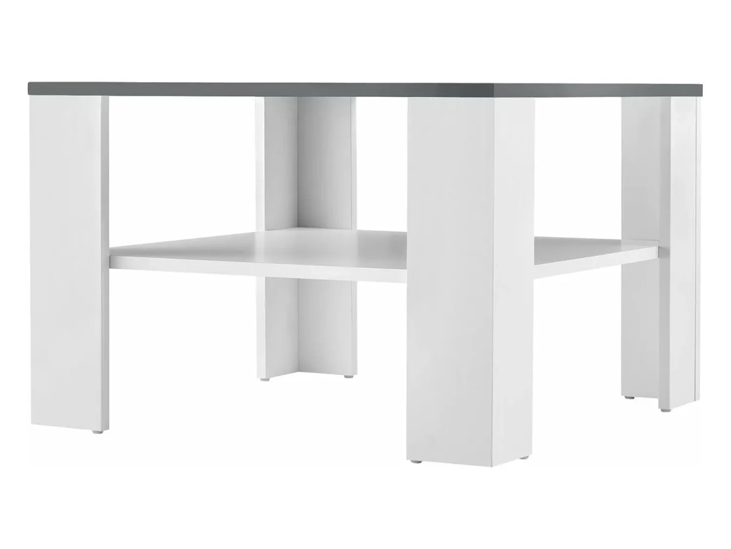 Mesa De Apoio|Helloshop26 Mesa de centro para sala de estar 60 x 60 x 40 cm branca e cinza escuro 03_0008433 Branco