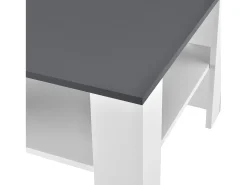 Mesa De Apoio|Helloshop26 Mesa de centro para sala de estar 60 x 60 x 40 cm branca e cinza escuro 03_0008433 Branco