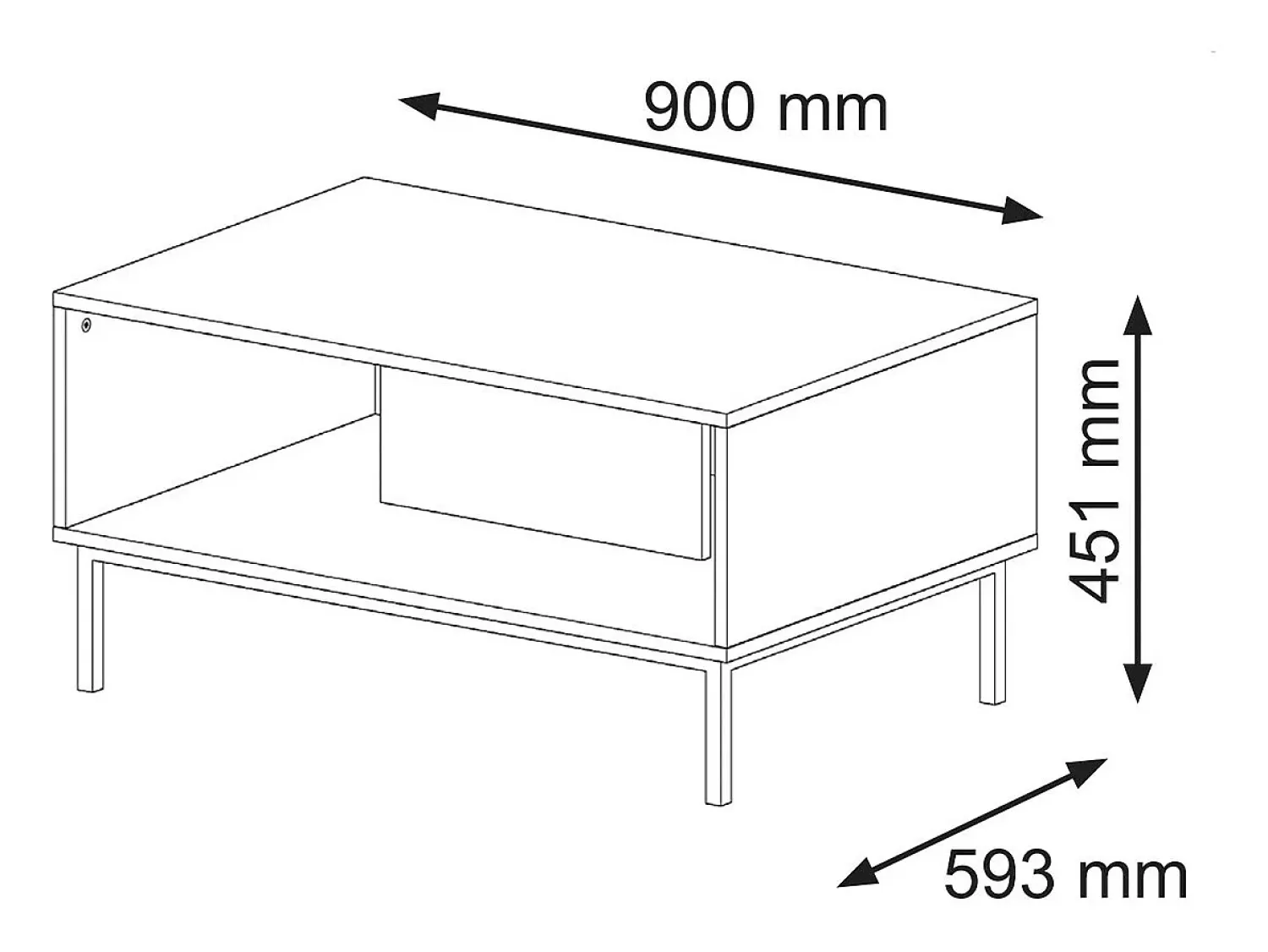 Mesa De Centro*Petits-Meubles Mesa de centro Philaé e preto 43cm Azul