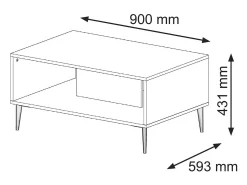 Mesa De Centro*Furnlux Mesa de centro Philaé 43cm Preto