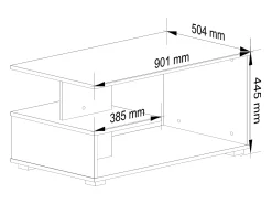 Akord Mesa de Centro PIN Branca, Laminada com Acabamento Fosco, Medidas 90x45x51 cm, Montagem DIY^ Mesa De Centro