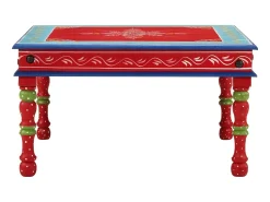 Mesa de centro pintada à mão mangueira maciça PT125199^ Mesa De Centro