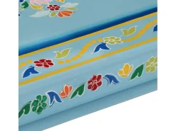 Mesa De Centro| Mesa de centro pintada à mão mangueira maciça turquesa PT272998 Azul