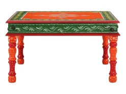 Mesa De Centro* Mesa de centro pintada à mão mangueira maciça laranja PT928112 Cor de laranja