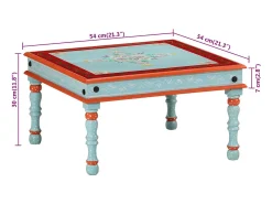 Mesa De Centro|vidaxl Mesa de centro pintada à mão mangueira maciça Azul