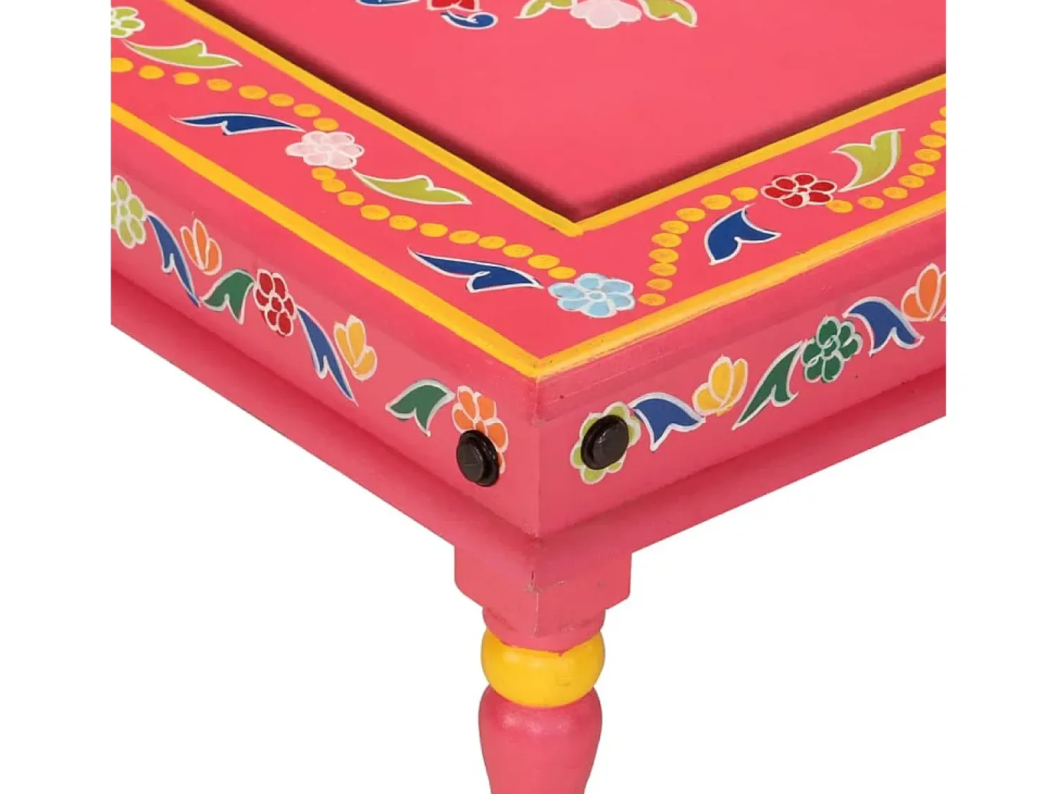 vidaxl Mesa de centro pintada à mão mangueira maciça^ Mesa De Centro