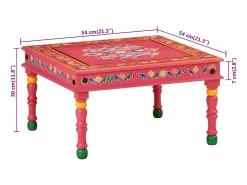 vidaxl Mesa de centro pintada à mão mangueira maciça^ Mesa De Centro
