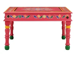 Mesa De Centro| Mesa de centro pintada à mão mangueira maciça PT282021 Rosa