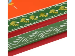 vidaxl Mesa de centro pintada à mão mangueira maciça laranja^ Mesa De Centro