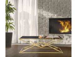 Mesa De Centro| MESA DE CENTRO PIRÂMIDE CM 110X60X45 Dourado