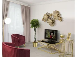 Mesa De Centro| MESA DE CENTRO PIRÂMIDE CM 110X60X45 Dourado