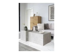 Mesa De Apoio* Mesa de Centro Prague, , 40x40x45 cm, Kendra Home Cinzento