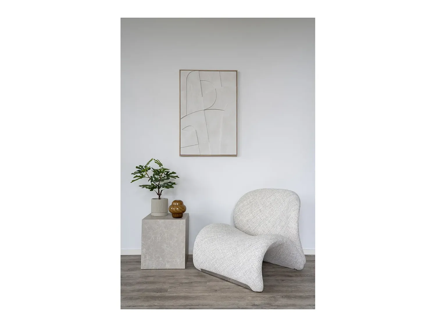 Mesa De Apoio* Mesa de Centro Prague, , 40x40x45 cm, Kendra Home Cinzento