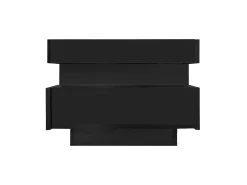 Mesa de centro preta - Mesa de centro brilhante com faixa de luz LED - 4 gavetas - para sala de estar e escritório^ Mesa De Centro