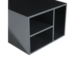 Mesa de centro preta - Mesa de centro com iluminação LED e 2 gavetas - Arrumação aberta^ Mesa De Centro