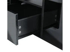 Mesa de centro preta - Mesa de centro com iluminação LED e 2 gavetas - Arrumação aberta^ Mesa De Centro