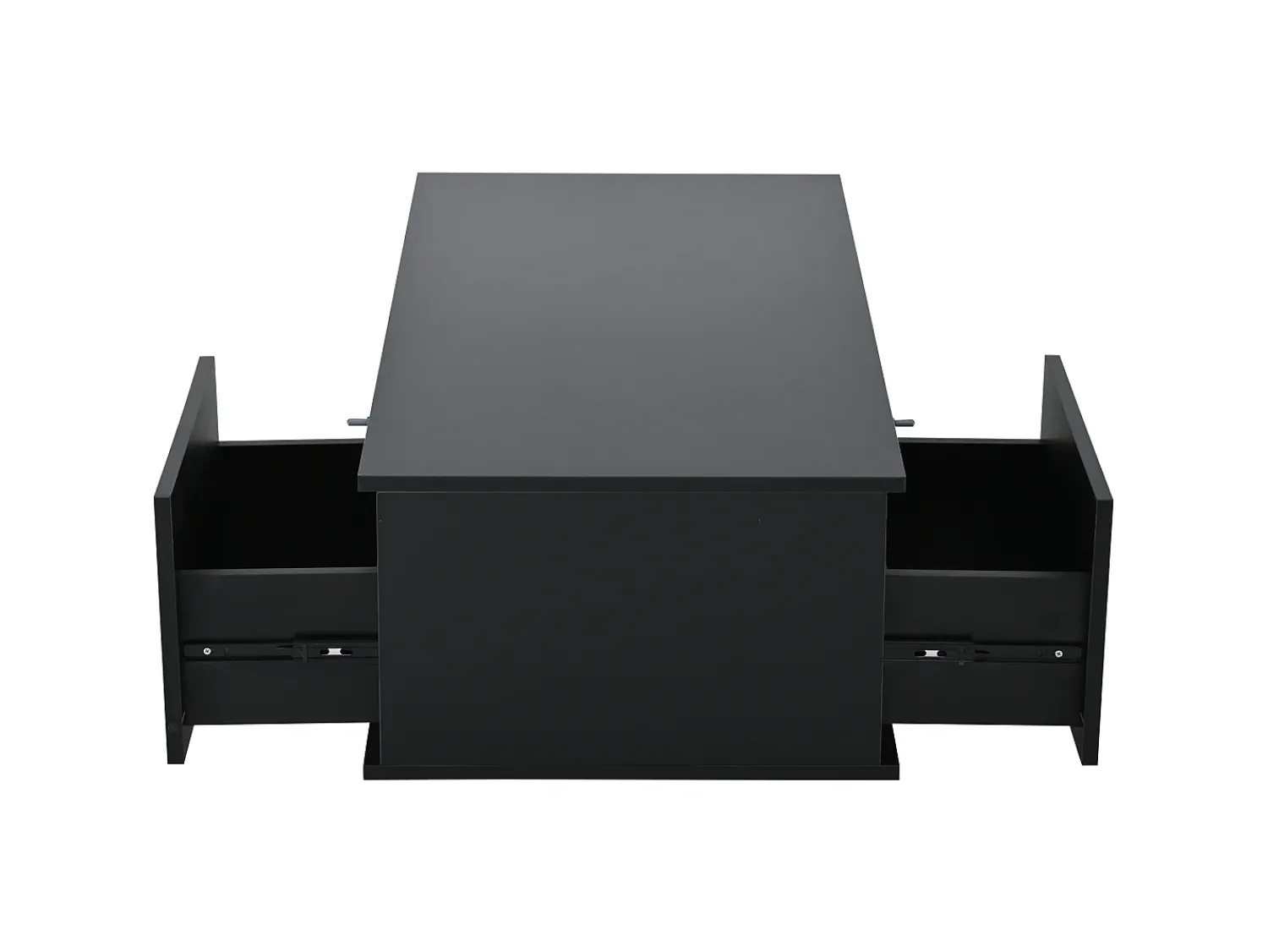 Mesa De Centro* Mesa de centro preta - Mesa de centro com iluminação LED e 2 gavetas - arrumação aberta Preto