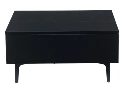 Mesa De Centro* Mesa de centro preta - Mesa de centro com iluminação LED e 1 gaveta - altura ajustável - para sala de estar Preto