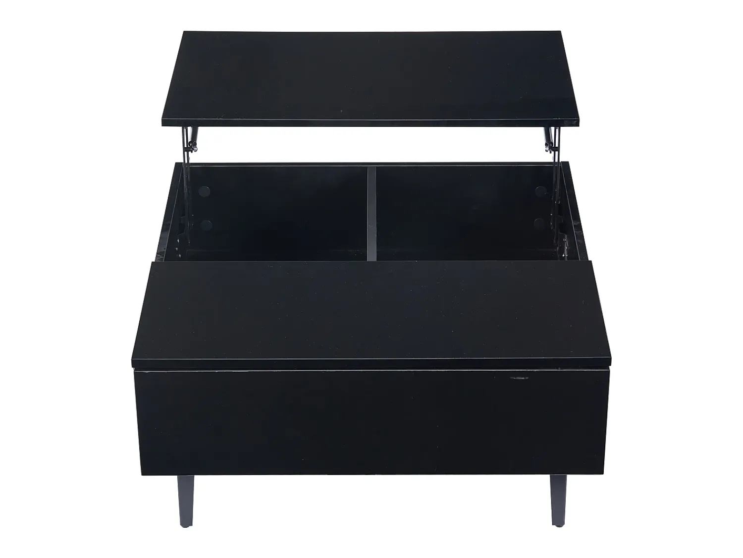 Mesa De Centro* Mesa de centro preta - Mesa de centro com iluminação LED e 1 gaveta - altura ajustável - para sala de estar Preto