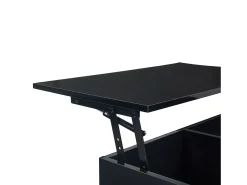 Mesa De Centro* Mesa de centro preta - Mesa de centro com iluminação LED e 1 gaveta - altura ajustável - para sala de estar Preto