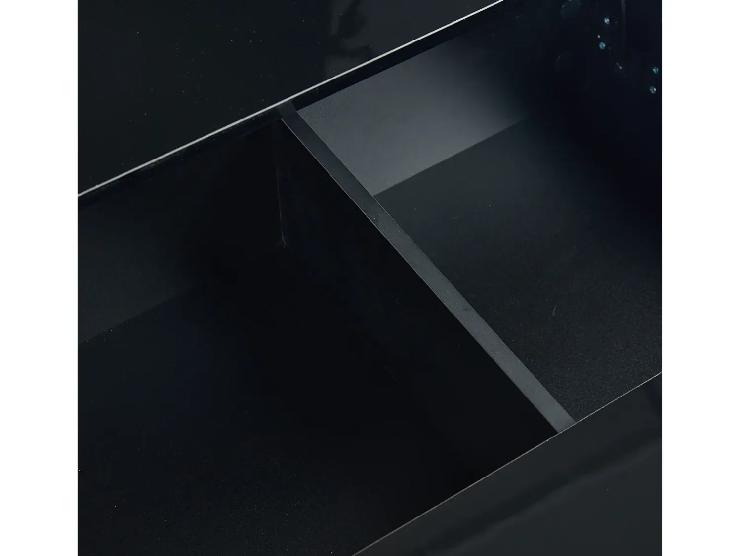 Mesa De Centro* Mesa de centro preta - Mesa de centro com iluminação LED e 1 gaveta - altura ajustável - para sala de estar Preto