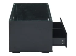 Mesa de centro preta - Mesa de sala com 2 gavetas e iluminação LED de 16 cores - Tampo em vidro temperado^ Mesa De Centro