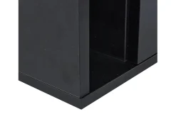 Mesa de centro preta - Mesa de sala com 2 gavetas e iluminação LED de 16 cores - Tampo em vidro temperado^ Mesa De Centro